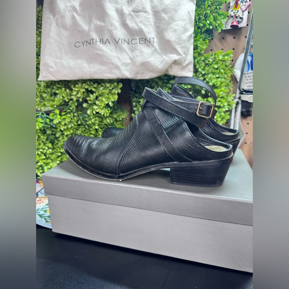 CYNTHIA VINCENT Raleigh Embossed Leather Bootie